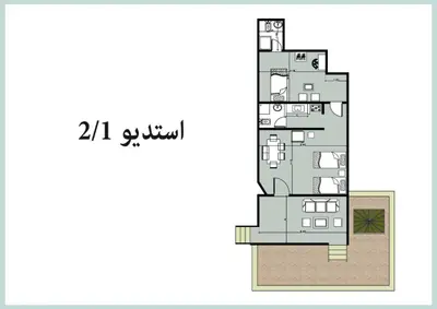 شاليت 2 ألف 1 من عرض البحر الأرضي مع اثنين من الشرفات 114 من الشاطئ الأخضر